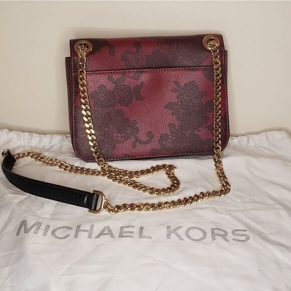 MK Burgundy Leather Lace Purse - Picture 3 of 12